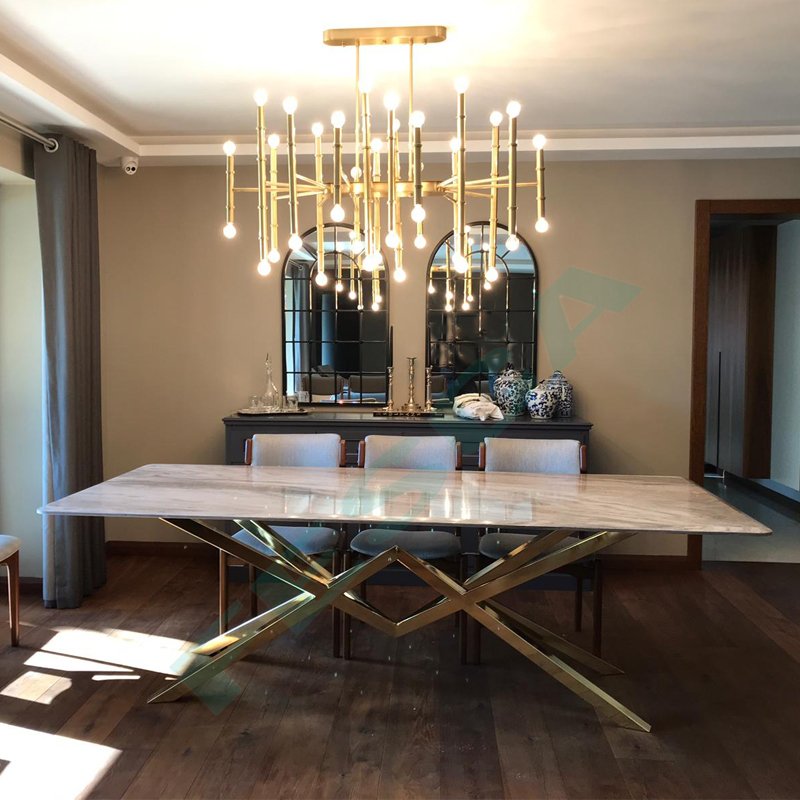 Palisandro Gold Pedestal Table